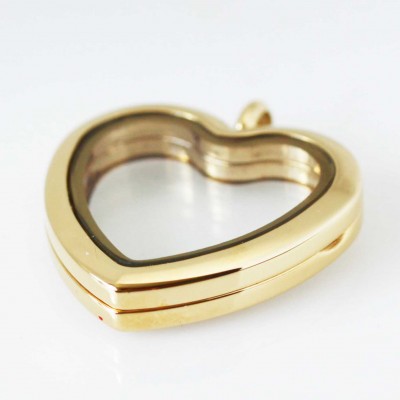 Yellow Gold Heart Locket - Tall